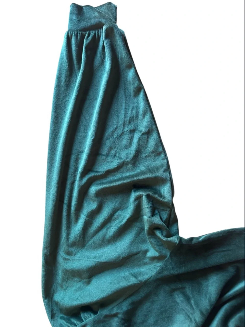 LOFT Green Velour Puff Sleeve Blouse Dark Emerald Holiday Velvet L Whimsygoth